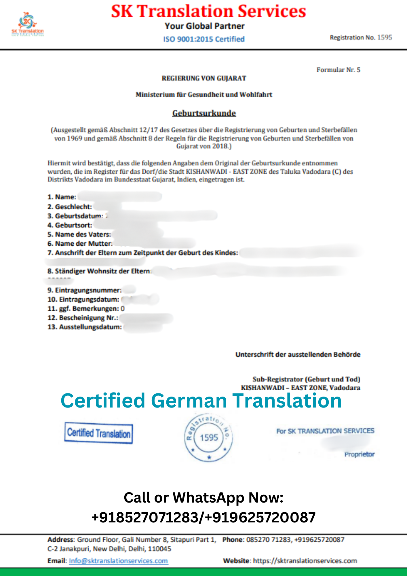 Certified German Translation